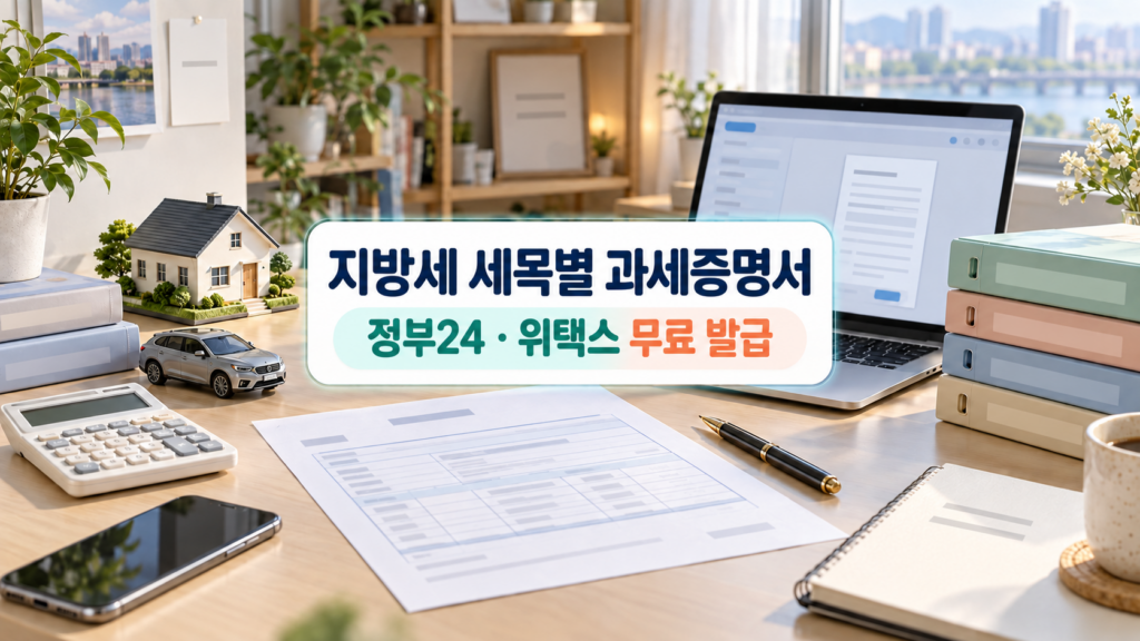 지방세 세목별 과세증명서|정부24·위택스 무료 발급