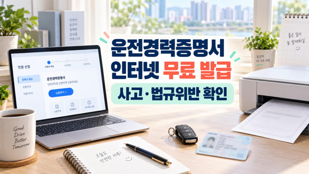 운전경력증명서 인터넷 발급 정부24 무료 발급 안내