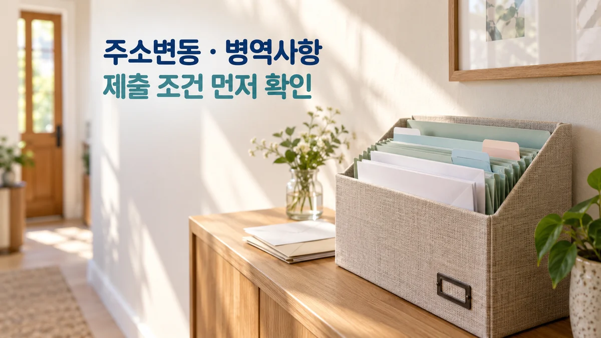 주소변동과 병역사항 등 제출 조건을 먼저 확인하는 주민등록초본 안내